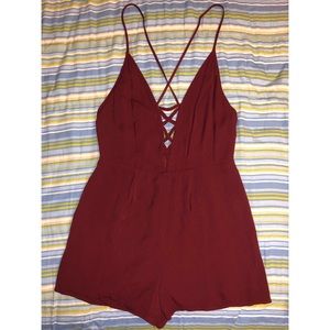 Burgundy Romper